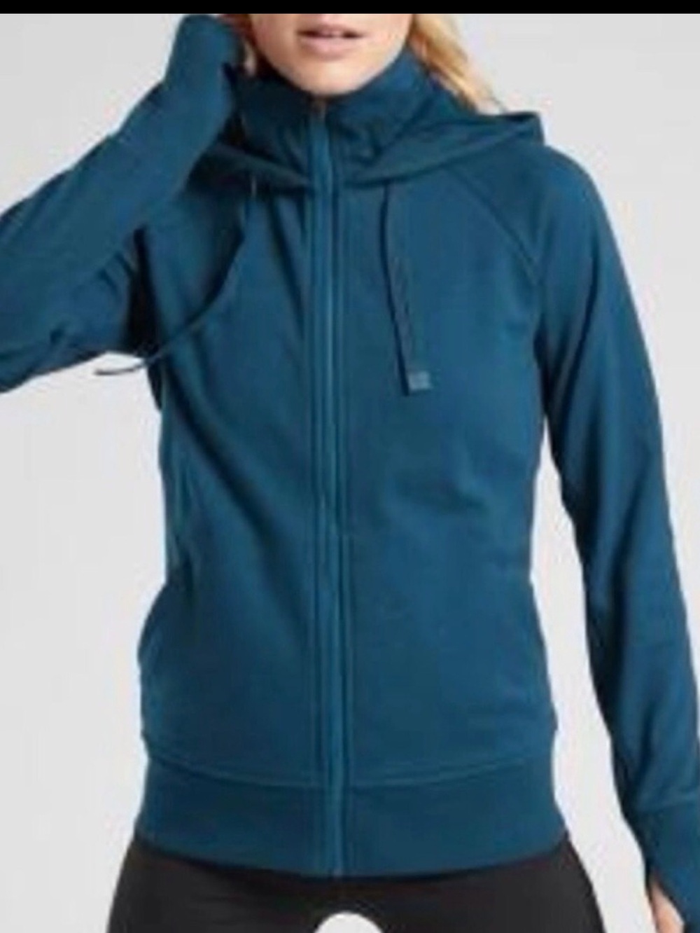Athleta Triumph Hoodie Jacket Teal size Large